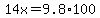14x+=+9.8%2A100
