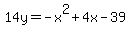 14y=-x^2+4x-39