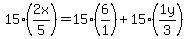 15%282x%2F5%29=15%286%2F1%29%2B15%281y%2F3%29