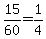 15/60=1/4