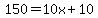 150+=+10x+%2B+10