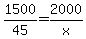 1500%2F45=2000%2Fx