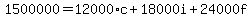 1500000+=+12000%2Ac+%2B+18000i+%2B+24000f