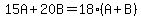 15A+20B=18(A+B)
