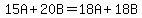 15A+20B=18A+18B)
