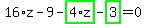 16%2Az-9-highlight_green%28+4%2Az+%29-highlight_green%28+3+%29=0