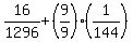 16%2F1296%2B%289%2F9%29%281%2F144%29