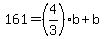 161+=+%284%2F3%29b%2Bb