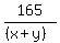 165%2F%28%28x%2By%29%29