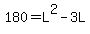 180 = L^2 - 3L