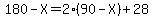 180+-+X+=+2%2890-X%29+%2B+28