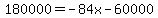 180000=-84x-60000