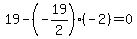 19-%28-19%2F2%29%28-2%29=0