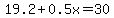 19.2+%2B+0.5x+=+30