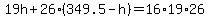 19h+%2B+26%28349.5+-h%29+=+16%2A19%2A26