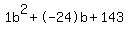 1b^2+-24b+143