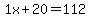1x%2B20=112