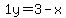 1y=3-x