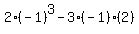 2%28-1%29%5E3+-+3%28-1%29%282%29