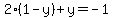 2%281+-+y%29+%2B+y+=+-1