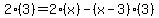 2(3)=2(x)-(x-3)(3)
