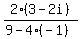 2%283-2i%29%2F%289-4%28-1%29%29
