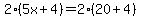 2%285x%2B4%29+=+2%2820%2B4%29