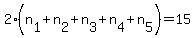 2%28n%5B1%5D+%2B+n%5B2%5D+%2B+n%5B3%5D+%2B+n%5B4%5D+%2B+n%5B5%5D%29+=+15