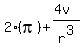 2(pi) + (4v)/r^3