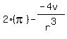 2(pi) - (-4v)/r^3