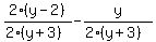 2%28y-2%29%2F%282%28y%2B3%29%29-y%2F%282%28y%2B3%29%29