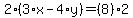 2%2A%283%2Ax-4%2Ay%29=%288%29%2A2