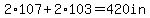 2%2A107+%2B+2%2A103+=+420in