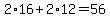 2%2A16+%2B+2%2A12+=+56