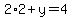 2%2A2+%2B+y+=+4