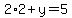 2%2A2+%2B+y+=+5