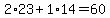 2*23 + 1*14 = 60