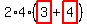 2%2A4%2A%28highlight_red%28+3+%29%2Bhighlight_red%28+4+%29%29
