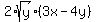 2%2Asqrt%28y%29%283x-4y%29