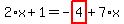 2%2Ax%2B1=-highlight_red%28+4+%29%2B7%2Ax