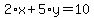 2%2Ax%2B5%2Ay=10