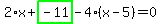 2%2Ax%2Bhighlight_green%28+-11+%29-4%2A%28x-5%29=0