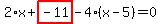 2%2Ax%2Bhighlight_red%28+-11+%29-4%2A%28x-5%29=0