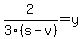 2%2F3%28s-v%29=y