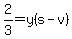 2%2F3=y%28s-v%29