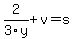 2%2F3y%2Bv=s