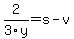2%2F3y=s-v