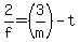 2%2Ff+=+%283%2Fm%29-t