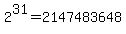 2%5E31+=+2147483648