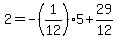 2+=+-%281%2F12%29%2A5+%2B+29%2F12